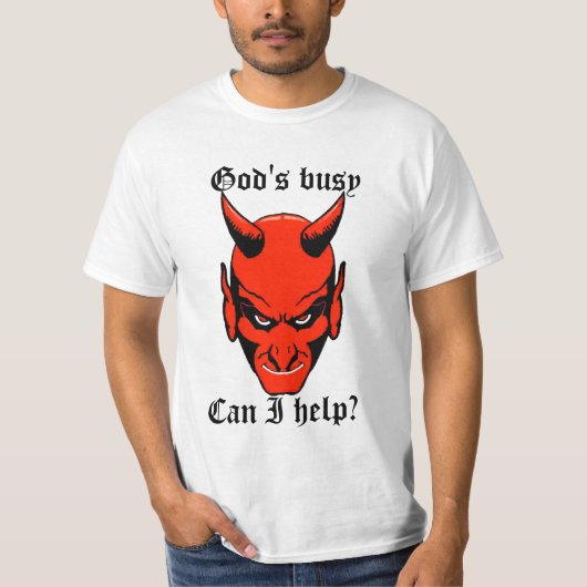 God heeft het druk t-shirt (Voorkant)