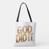 God Heeft Het Gedaan – Tote Bag met Christelijk On (Achterkant)
