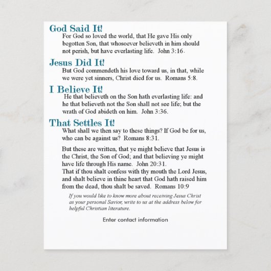 God Heeft Het Gezegd! Flyer (Achterkant)