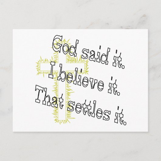 God Heeft Het Gezegd Gouden Kruis Briefkaart (Voorkant)