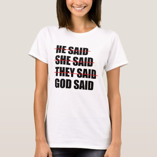 God heeft het laatste woord t-shirt (Voorkant)