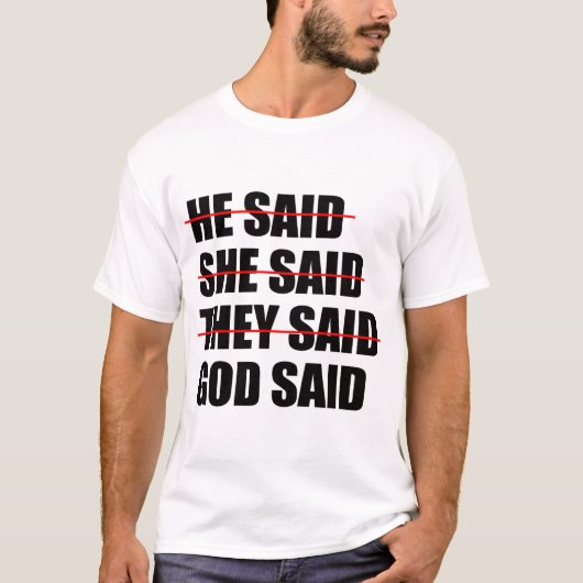 God heeft het laatste woord t-shirt (Voorkant)