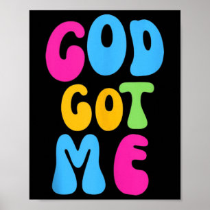 God Heeft Me Christelijke Citaat Schrift Shirt Tan Poster