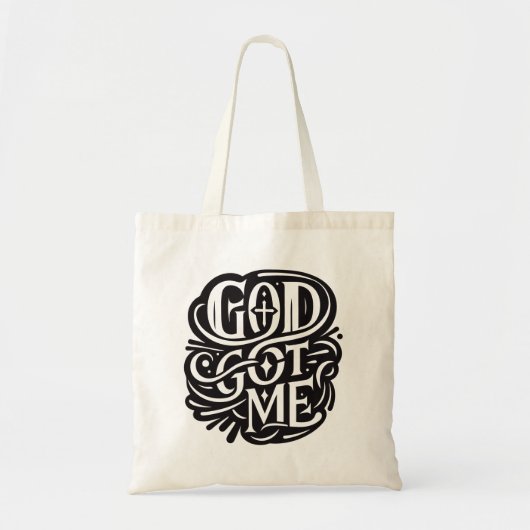 God heeft me gered tote bag (Voorkant)