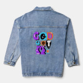 God heeft me retro Christelijk geloof gegeven Denim Jacket (Achterkant)
