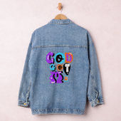 God heeft me retro Christelijk geloof gegeven Denim Jacket (Hangar)