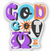 God heeft me retro Christelijk geloof gegeven Sticker (Voorkant)