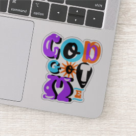 God heeft me retro Christelijk geloof gegeven Sticker