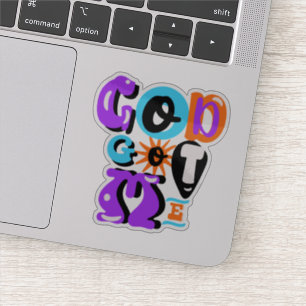 God heeft me retro Christelijk geloof gegeven Sticker
