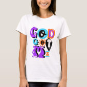 God heeft me retro Christelijk geloof gegeven T-shirt (Voorkant)
