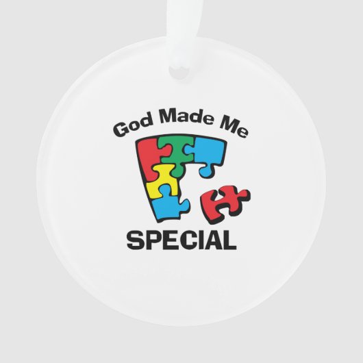 God heeft me speciaal gemaakt ornament (voorkant)