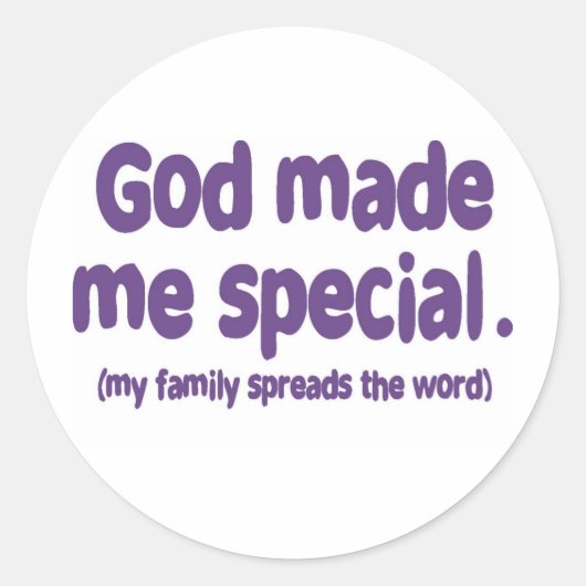 God heeft me speciaal gemaakt ronde sticker (Voorkant)