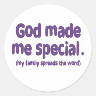 God heeft me speciaal gemaakt ronde sticker