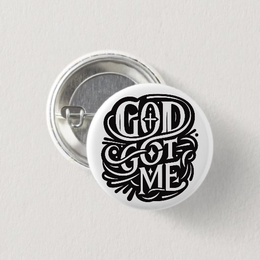 God heeft me te pakken ronde button 3,2 cm (Voorkant /achterkant)