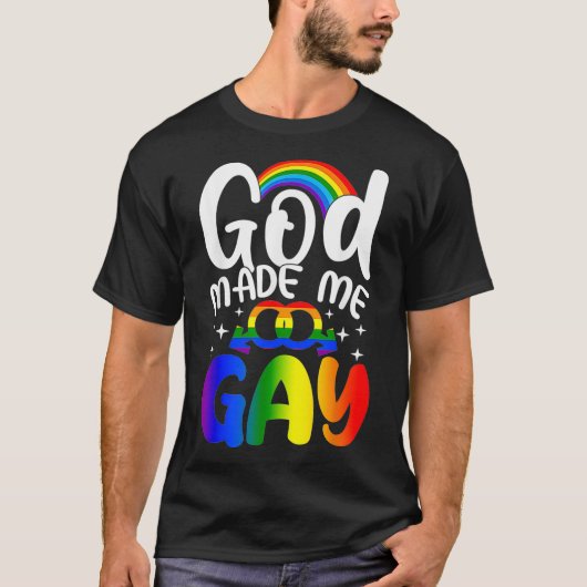 God heeft mij de Christelijke Gay Gay LGBT LGBTQ P T-shirt (Voorkant)