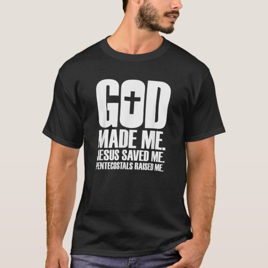 God heeft mij gemaakt, Jezus heeft mij gered, Pink T-shirt (Voorkant)