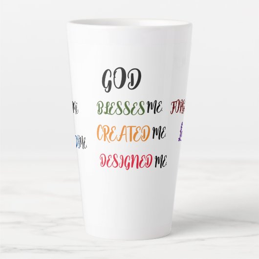 God heeft mij geschapen Collectie Latte Mok (Voorkant)