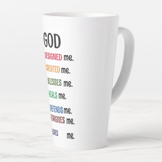 "GOD HEEFT MIJ ONTWORPEN" Collectie Latte Mok (Rechterhoek)