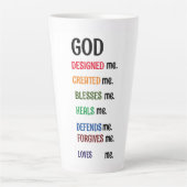 "GOD HEEFT MIJ ONTWORPEN" Collectie Latte Mok (Voorkant)