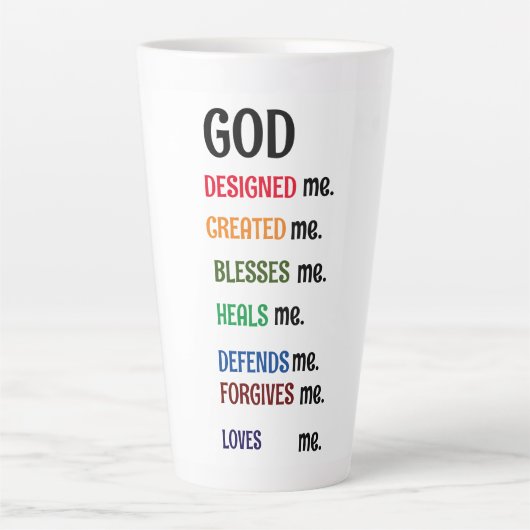 "GOD HEEFT MIJ ONTWORPEN" Collectie Latte Mok (Voorkant)