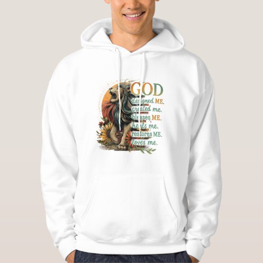 God heeft mij ontworpen... hoodie (Voorkant)