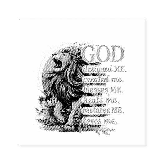 God heeft mij ontworpen... rubberstempel (Afrduk)