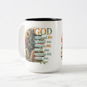 God heeft mij ontworpen... tweekleurige koffiemok (Voorkant links)