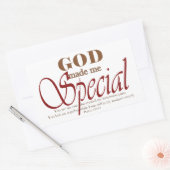 God heeft mij speciaal gemaakt rechthoekige sticker (Envelop)