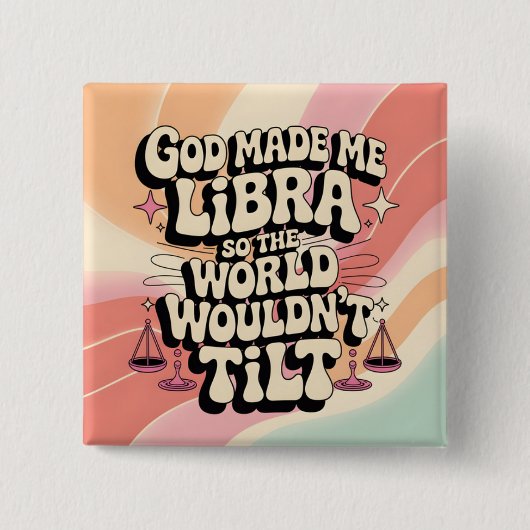 God heeft mij Weegschaal Button gemaakt (Voorkant)