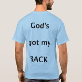 God heeft mijn rug t-shirt (Achterkant)