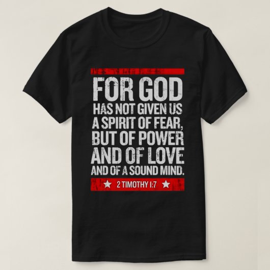 God heeft ons geen angst gegeven t-shirt (Design voorkant)