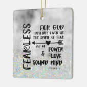 God heeft ons geen Geest van Angst Bijbelvers gege Keramisch Ornament (Links)