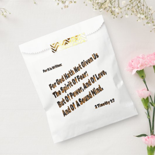 God heeft ons niet de geest van angst gegeven bedankzakje (Gezegeld)