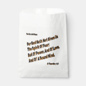 God heeft ons niet de geest van angst gegeven bedankzakje (Voorkant)