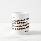 God heeft ons niet de geest van angst gegeven koffiemok (Center)
