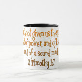 God heeft ons niet de geest van angst gegeven mok (Midden)