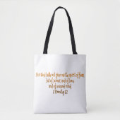 God heeft ons niet de geest van angst gegeven tote bag (Voorkant)