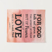 God heeft ons niet de Geest van Angst geschrift ge Wandkleed (Voorkant (horizontaal))