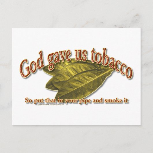 God heeft ons Tobacco Briefkaart (Voorkant)