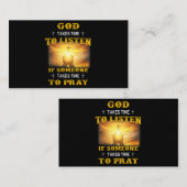 God heeft tijd om te luisteren als iemand tijd nod visitekaartje (Voorkant / Achterkant)