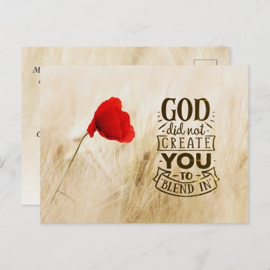 God heeft u niet Creëer om te mengen in Christelij Briefkaart (Voorkant / Achterkant)