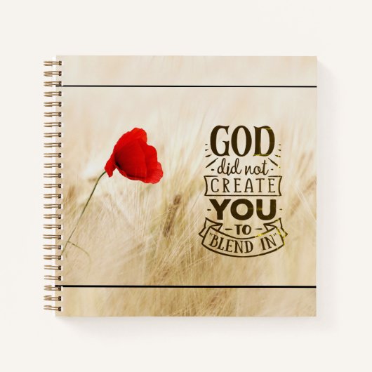 God heeft u niet Creëer om te mengen in Christelij Notitieboek (Voorkant)