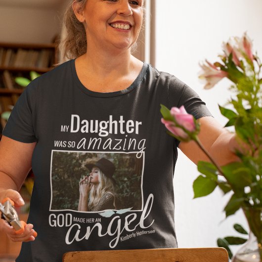 God heeft ze een engel gemaakt | Foto-herdenking v T-shirt