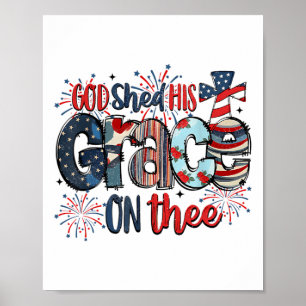 God heeft zijn genade afgeworpen op 4 juli Groovy Poster