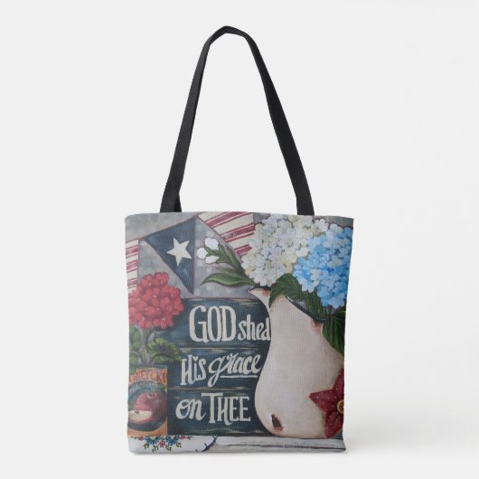 "God heeft zijn genade op de stoep gezet" Tote Bag (Achterkant)