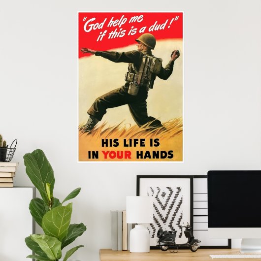 God help me als dit een idioot is. — Grens Poster (Thuiskantoor)