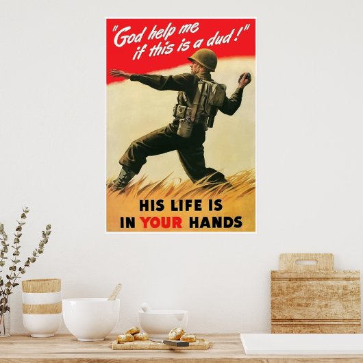 God help me als dit een idioot is. — Grens Poster (Keuken)