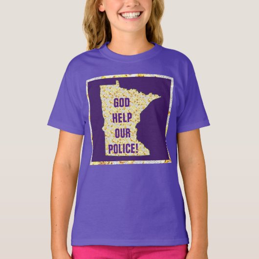 GOD HELP ONZE POLITIE! T-SHIRT (Voorkant)