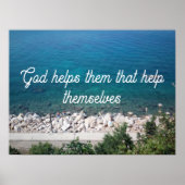 God helpt hen die zichzelf helpen poster te provos (Voorkant)