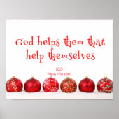 God helpt hen gelukkig poster van het nieuwe jaar (Voorkant)